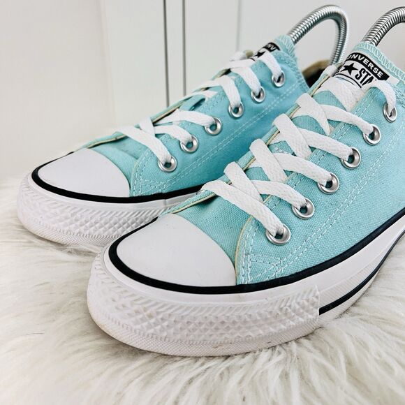 Converse Chuck Taylor Turquoise Blue Low Top Lace up Sneakers Womens Size 8 - Picture 2 of 8